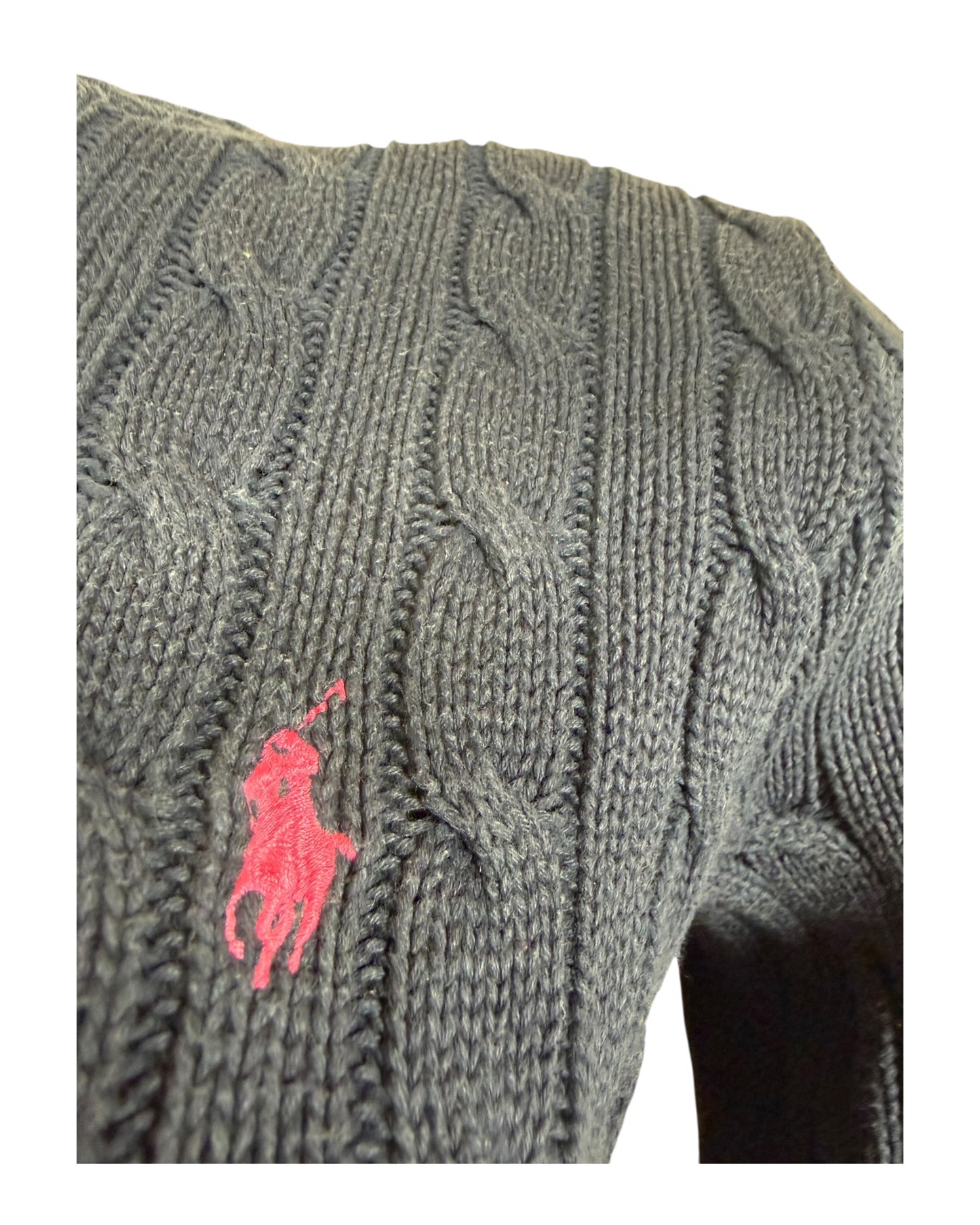 Polo Ralph Lauren Zopfmuster Pullover marineblau Größe S