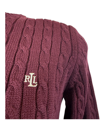 Polo Ralph Lauren Zopfmuster Pullover rot Größe M