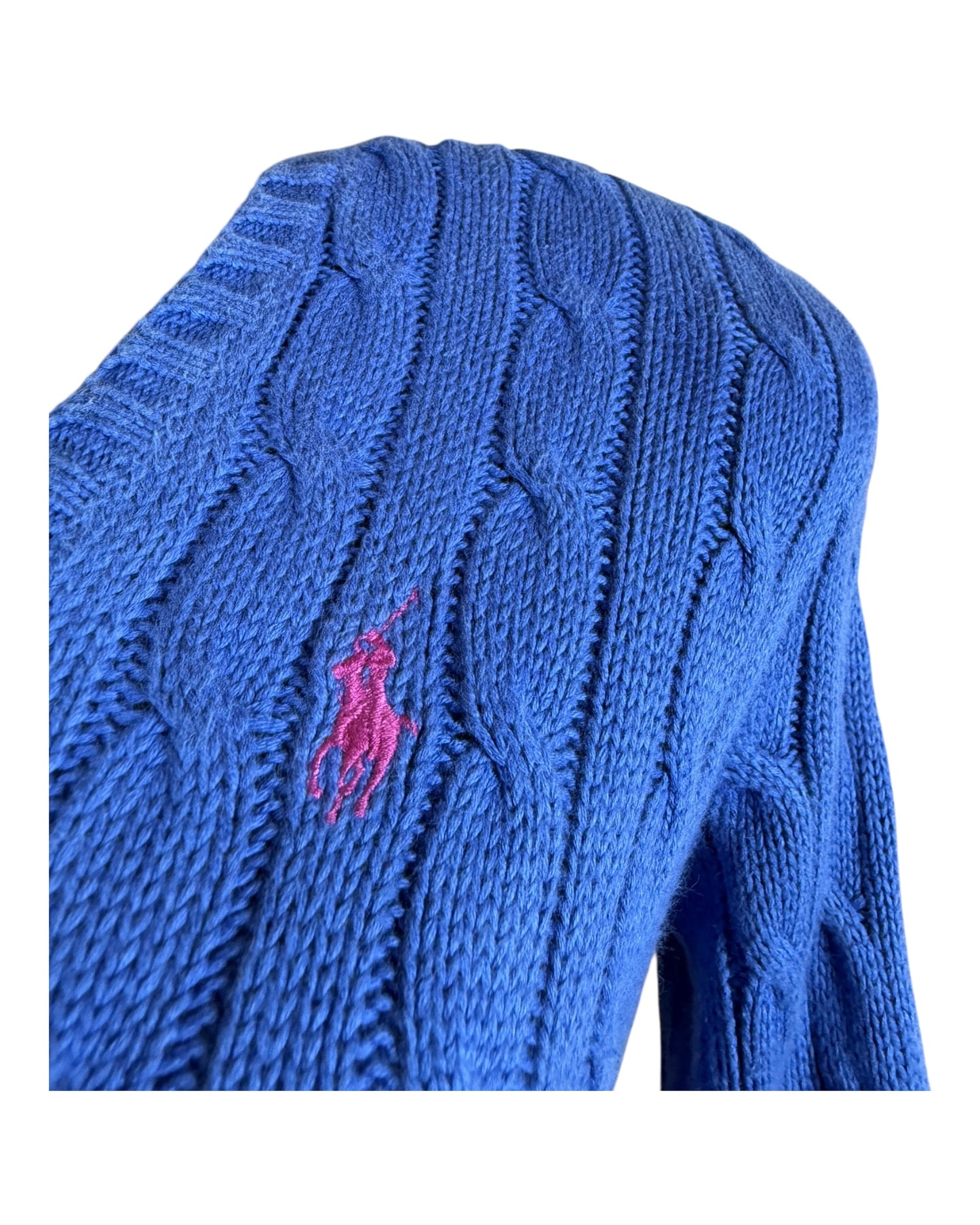 Polo Ralph Lauren Zopfmuster Pullover blau Größe S