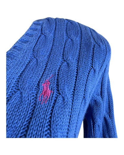 Polo Ralph Lauren Zopfmuster Pullover blau Größe S