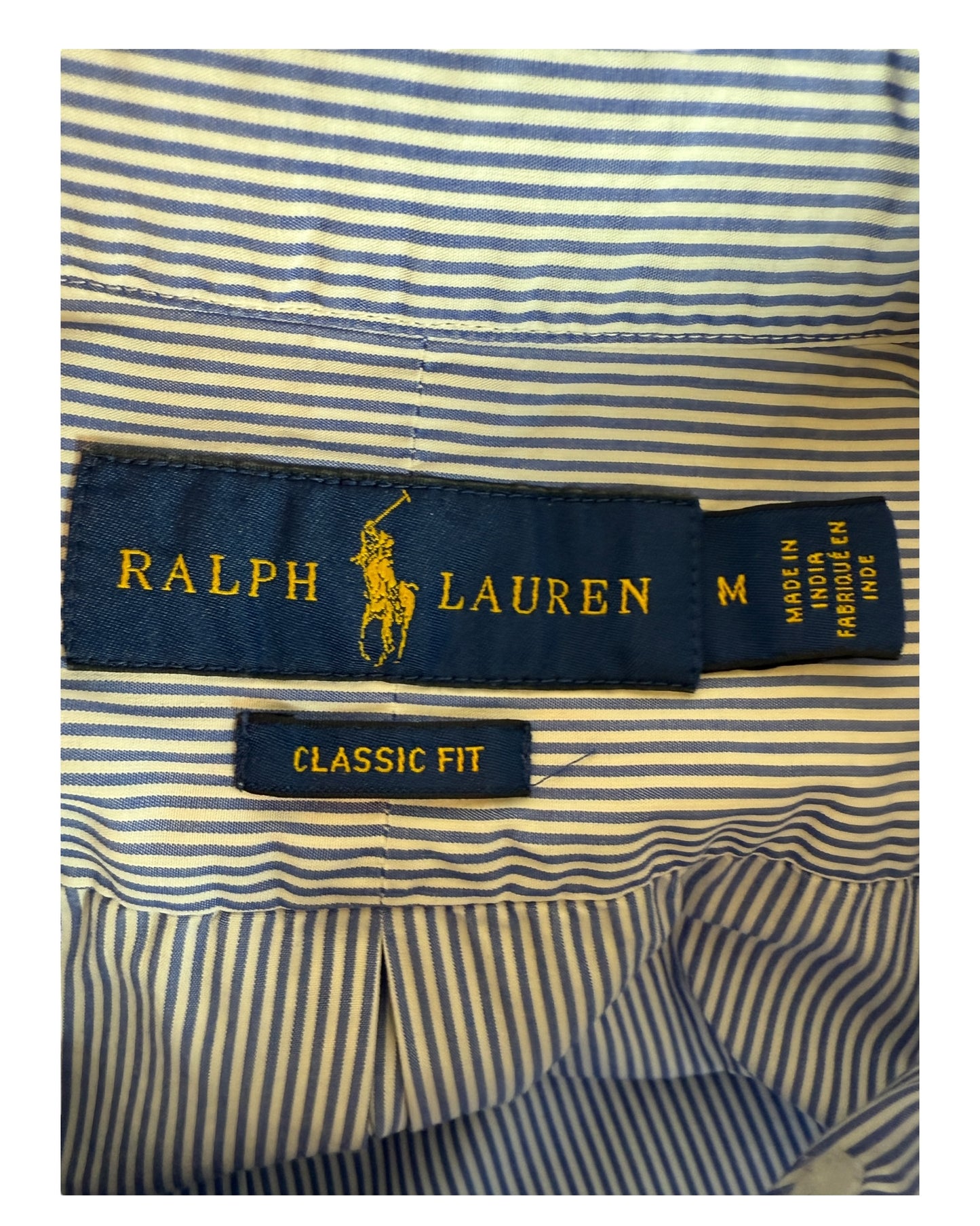 Polo Ralph Lauren Hemd blau weiß gestreift Größe M