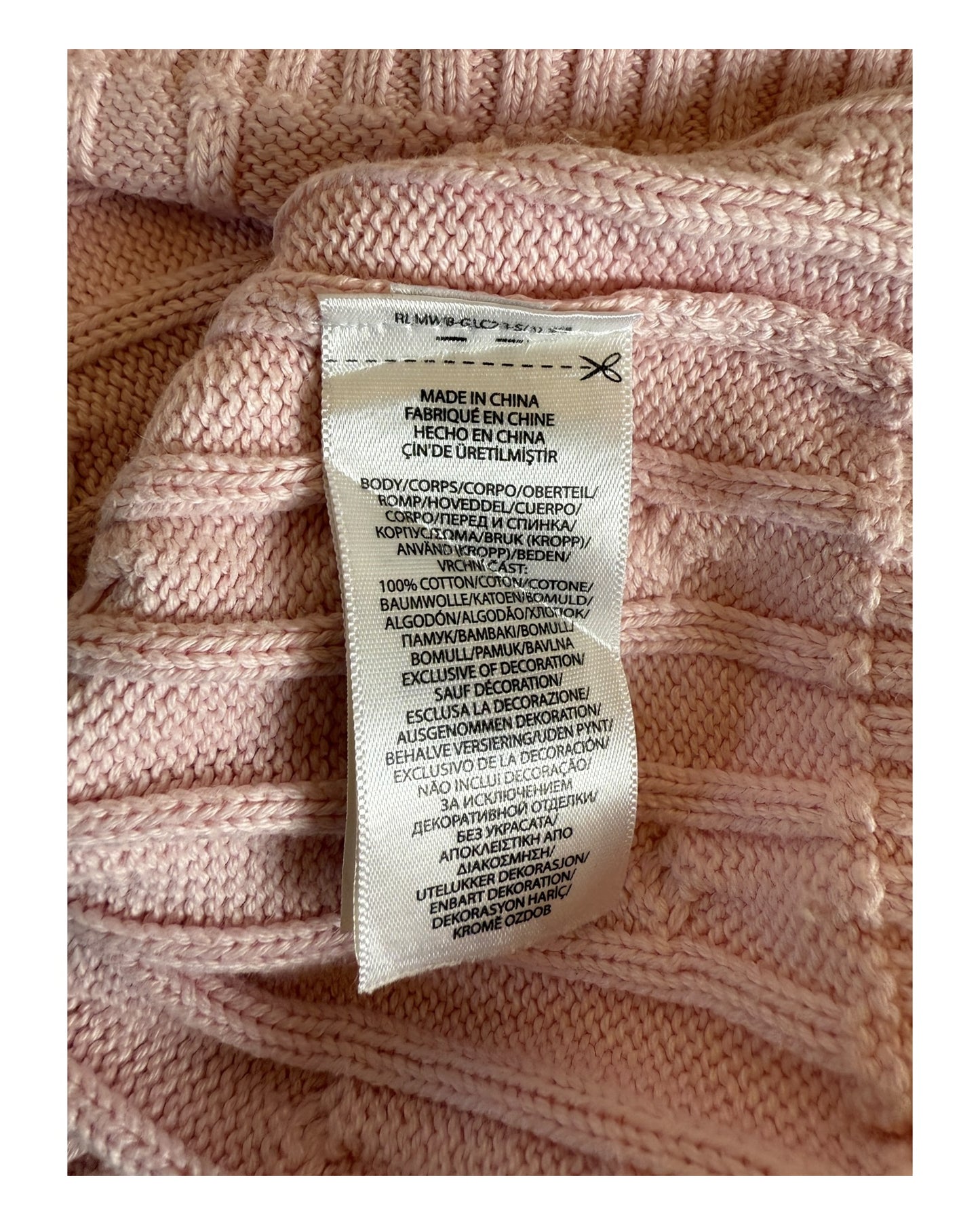 Polo Ralph Lauren Zopfmuster Pullover rosa Größe S
