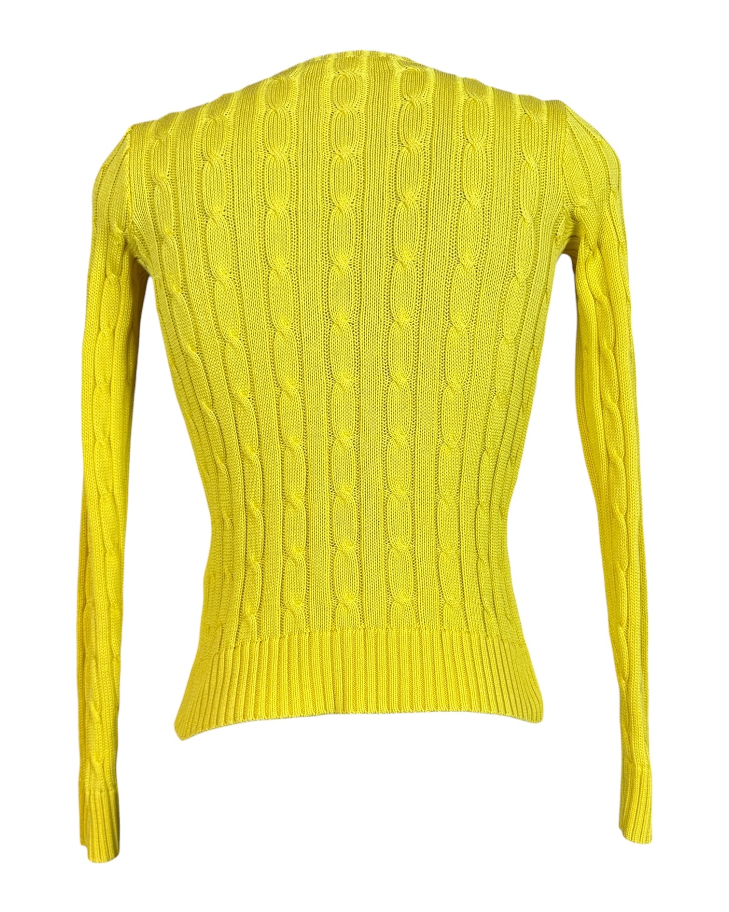 Polo Ralph Lauren Zopfmuster Cardigan gelb Größe S