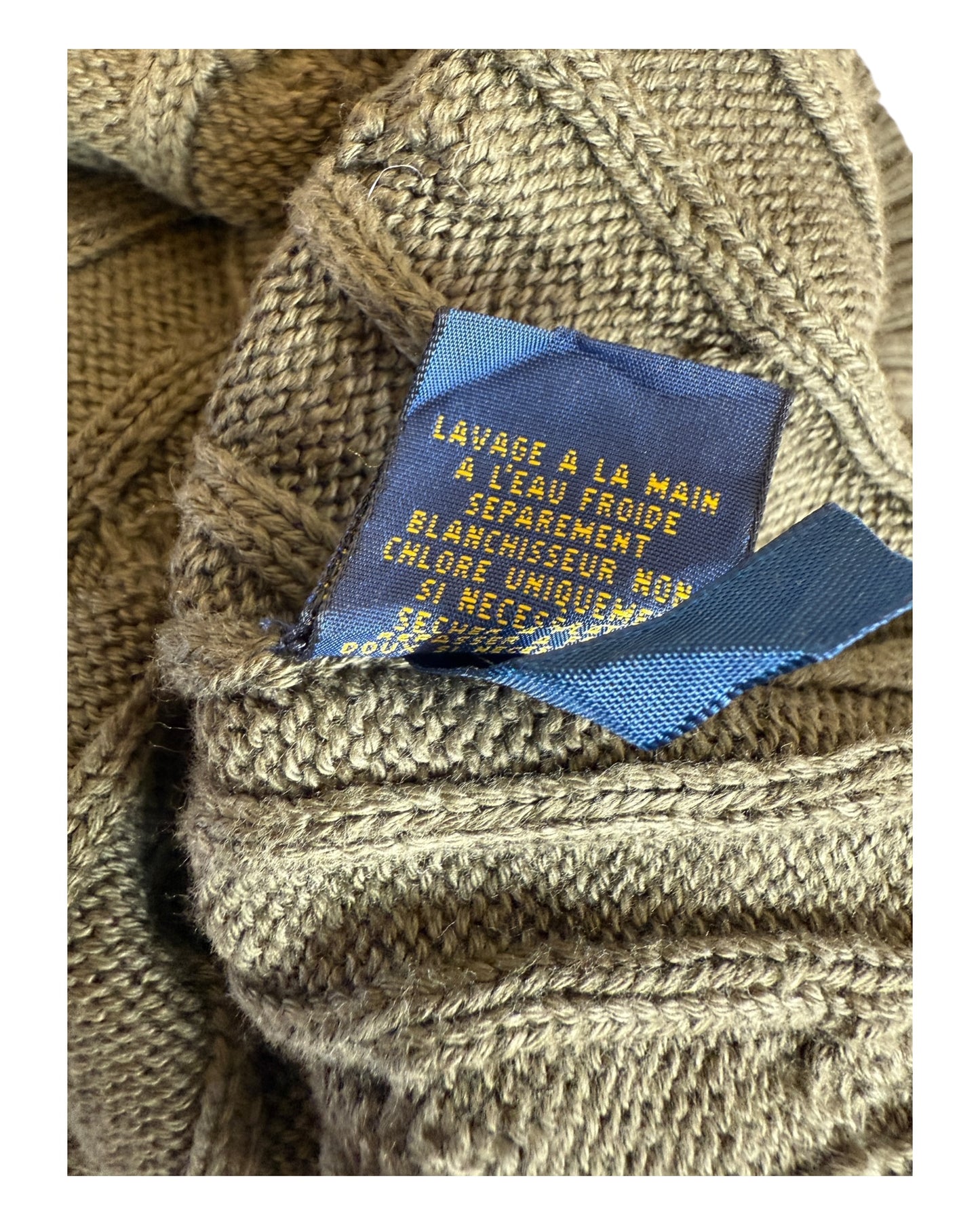 Polo Ralph Lauren Zopfmuster Pullover grün Größe M