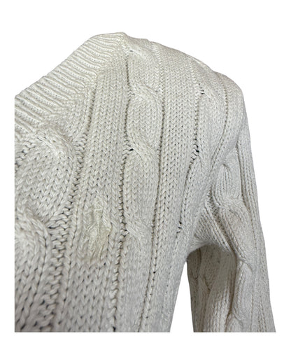 Polo Ralph Lauren Zopfmuster Pullover weiß Größe M