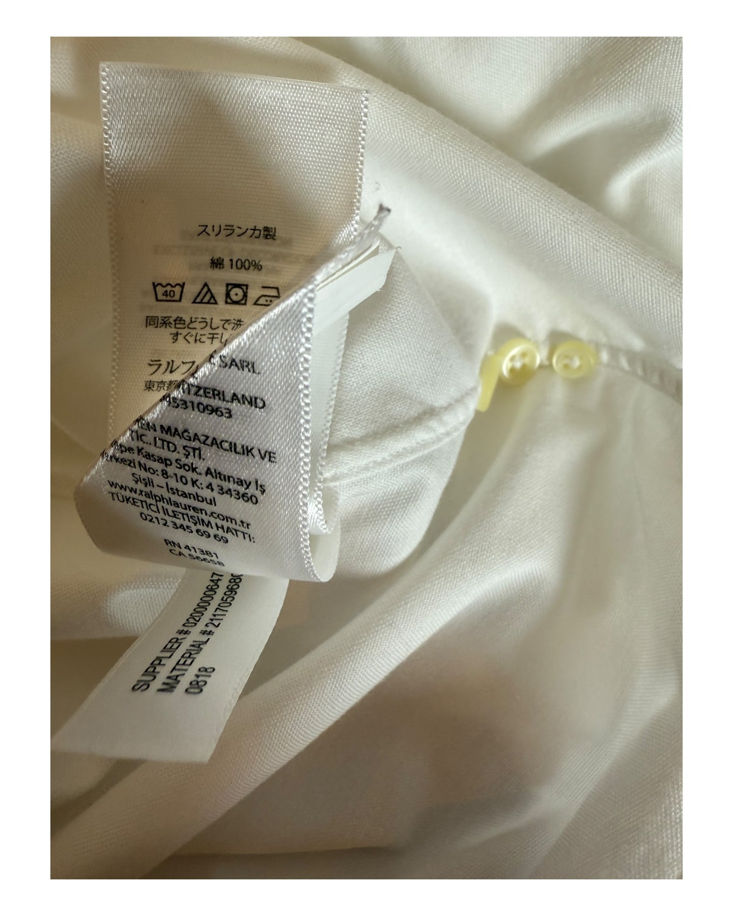 Polo Ralph Lauren Oxford Bluse weiß Größe M