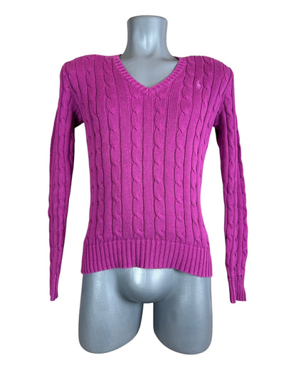 Polo Ralph Lauren Zopfmuster Pullover pink Größe S