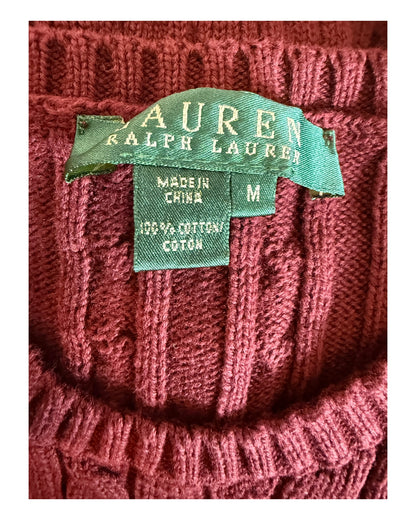 Polo Ralph Lauren Zopfmuster Pullover rot Größe M