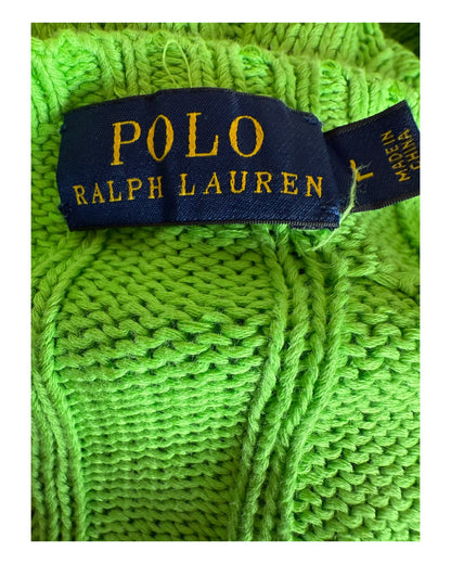 Polo Ralph Lauren Zopfmuster Pullover grün Größe L