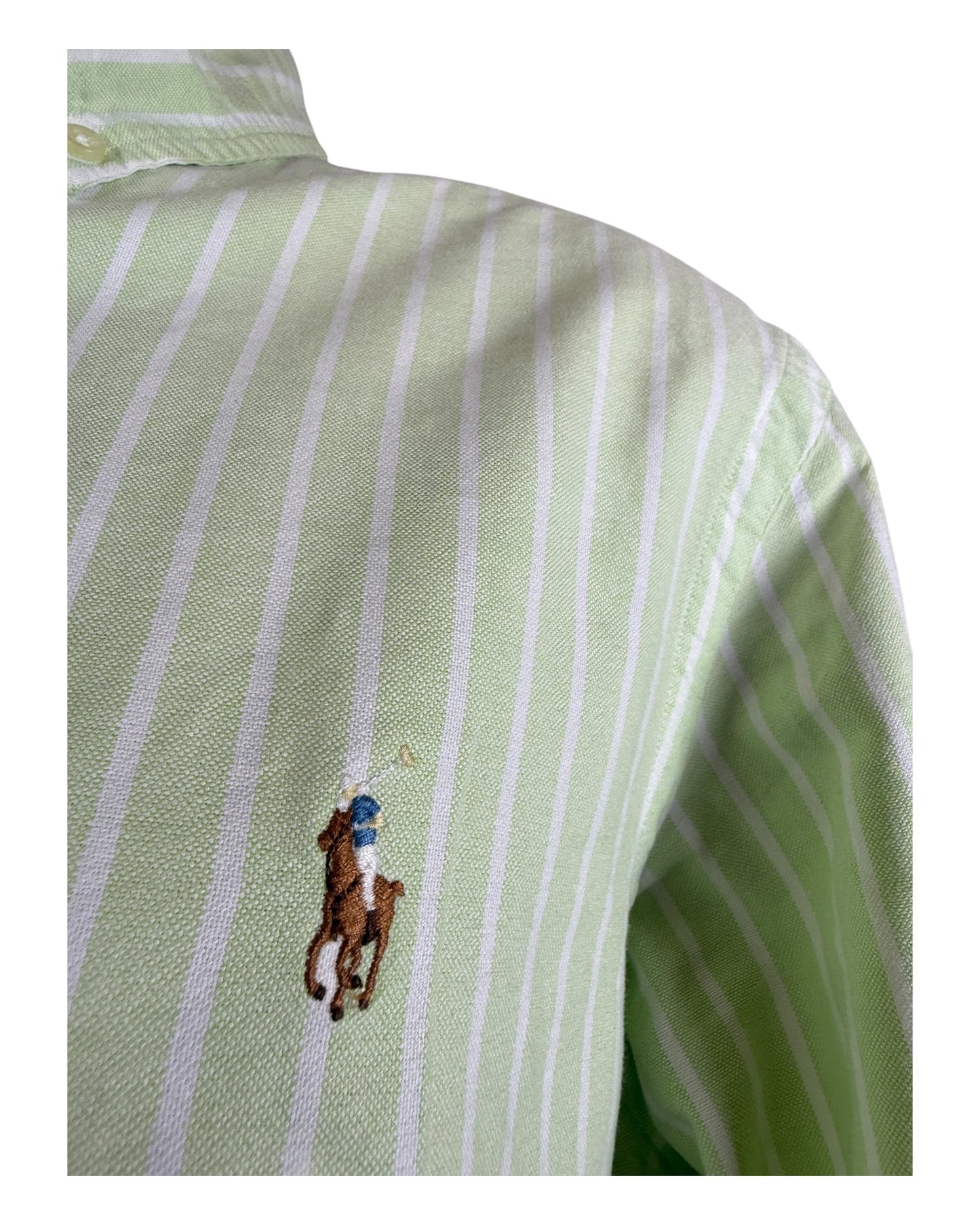 Polo Ralph Lauren Oxfordhemd grün weiß gestreift Größe M