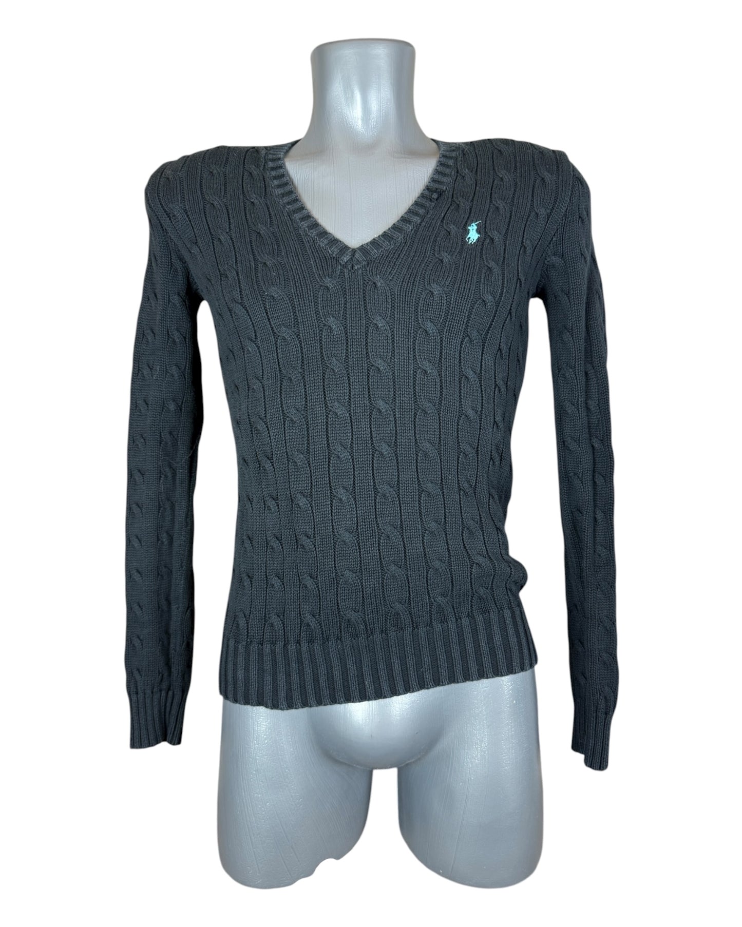 Polo Ralph Lauren Zopfmuster Pullover schwarz Größe S