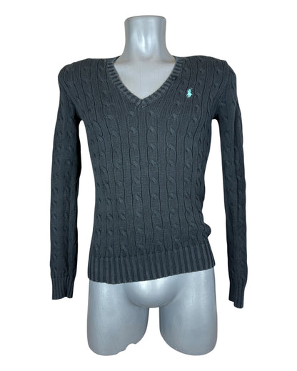 Polo Ralph Lauren Zopfmuster Pullover schwarz Größe S