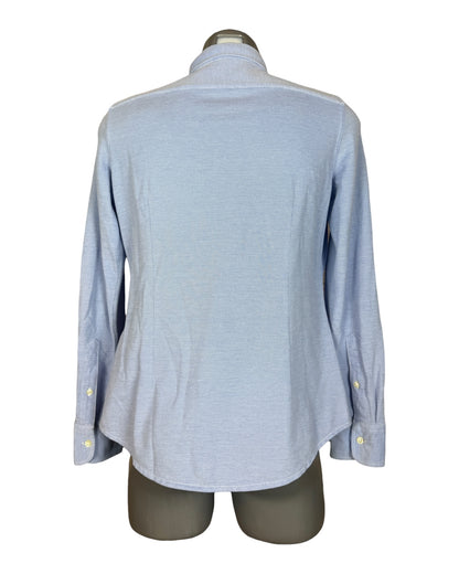Polo Ralph Lauren Knit Oxford Bluse hellblau Größe L