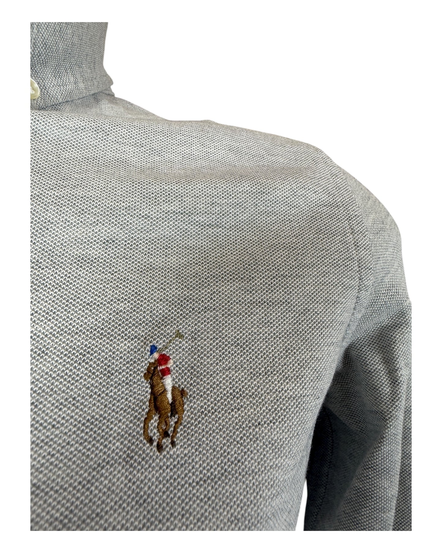 Polo Ralph Lauren Knit Oxford Bluse grau Größe S