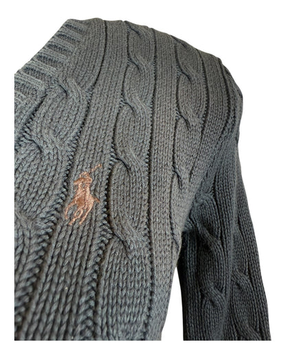 Polo Ralph Lauren Zopfmuster Pullover schwarz Größe M