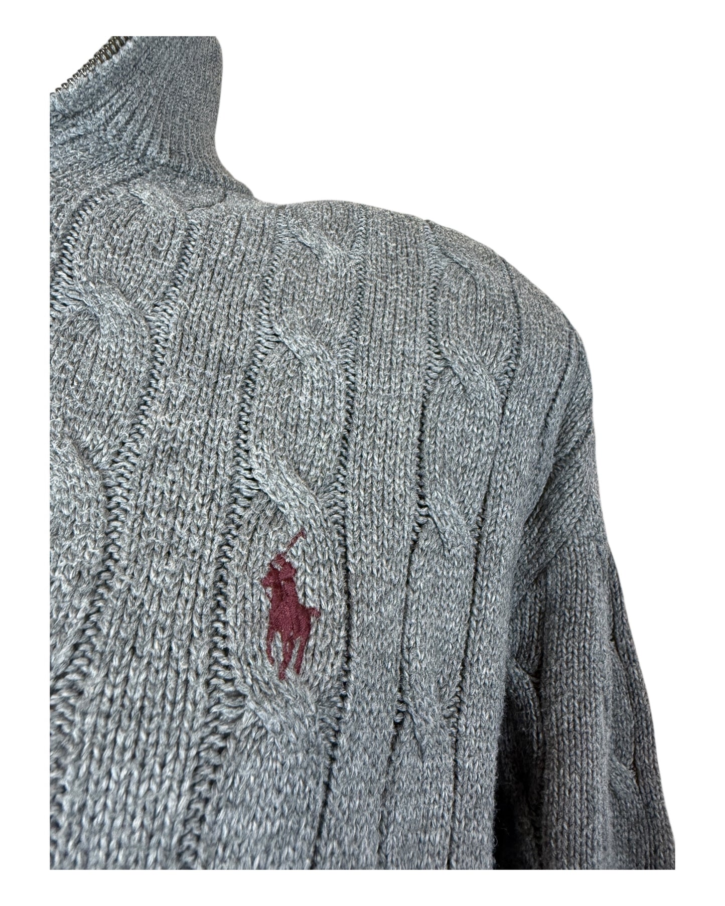 Polo Ralph Lauren Zopfmuster Pullover grau Größe M