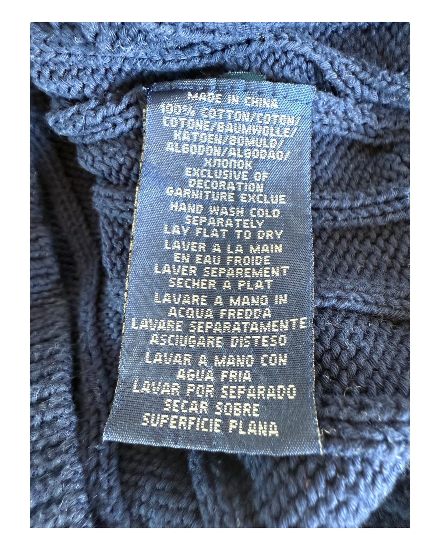Polo Ralph Lauren Zopfmuster Pullover marineblau Größe S