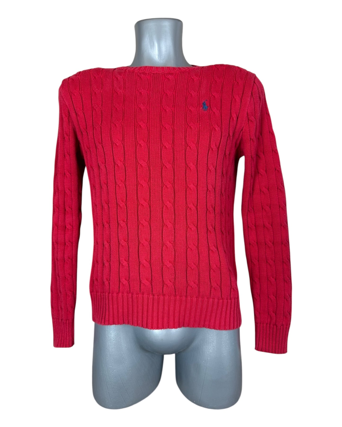 Polo Ralph Lauren Zopfmuster Pullover rot Größe M