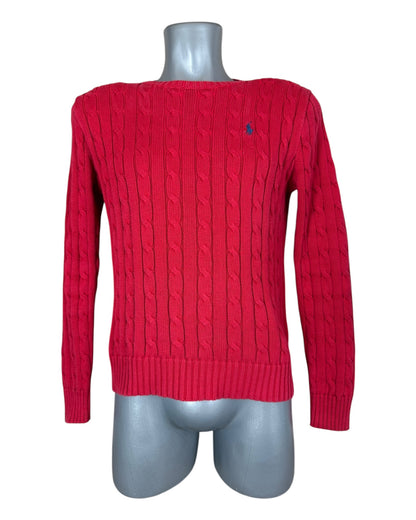 Polo Ralph Lauren Zopfmuster Pullover rot Größe M