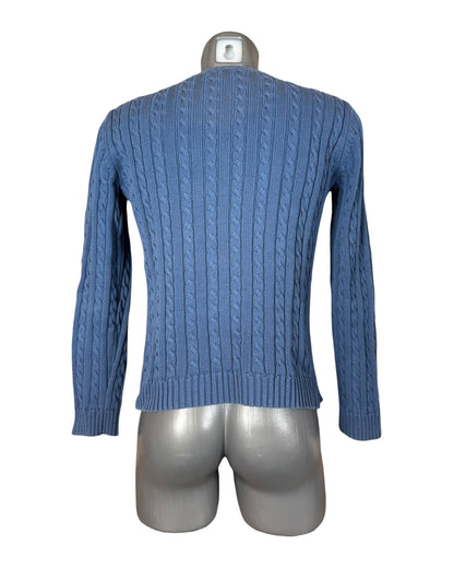 Polo Ralph Lauren Zopfmuster Pullover blau Größe M