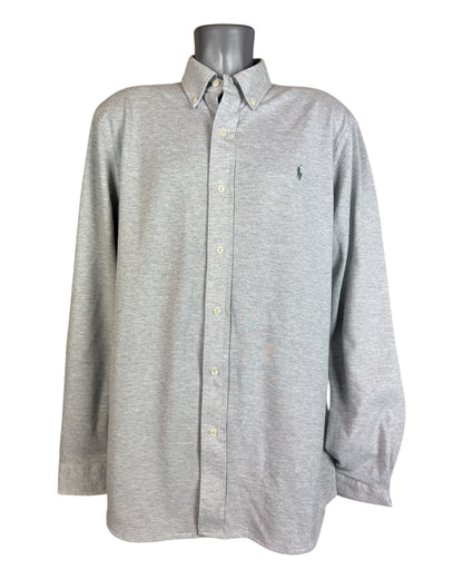 Polo Ralph Lauren Knit Oxfordhemd grau Größe L