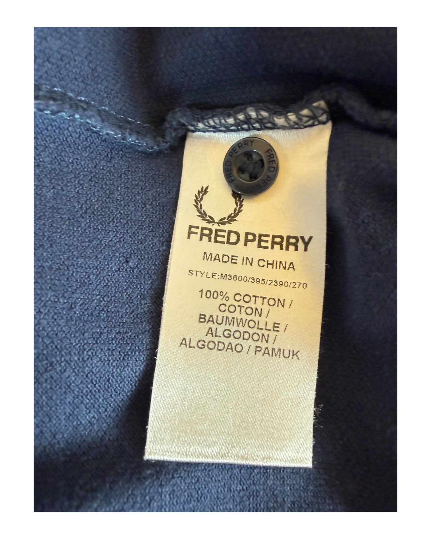 Fred Perry Poloshirt marineblau Größe L
