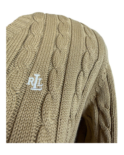 Polo Ralph Lauren Zopfmuster Pullover beige Größe S