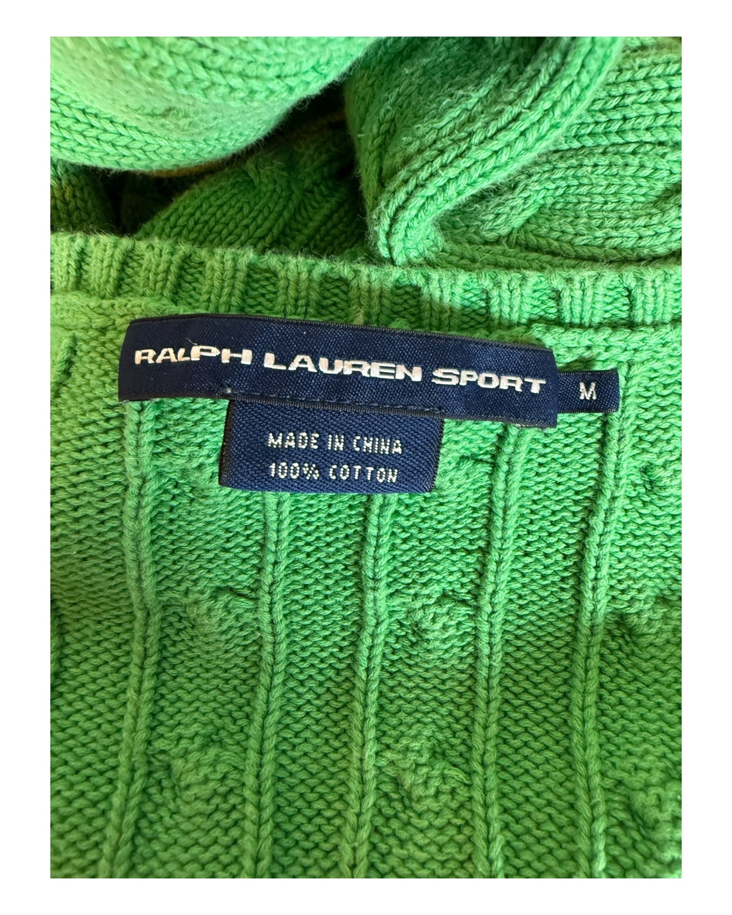 Polo Ralph Lauren Zopfmuster Pullover gruen Größe M
