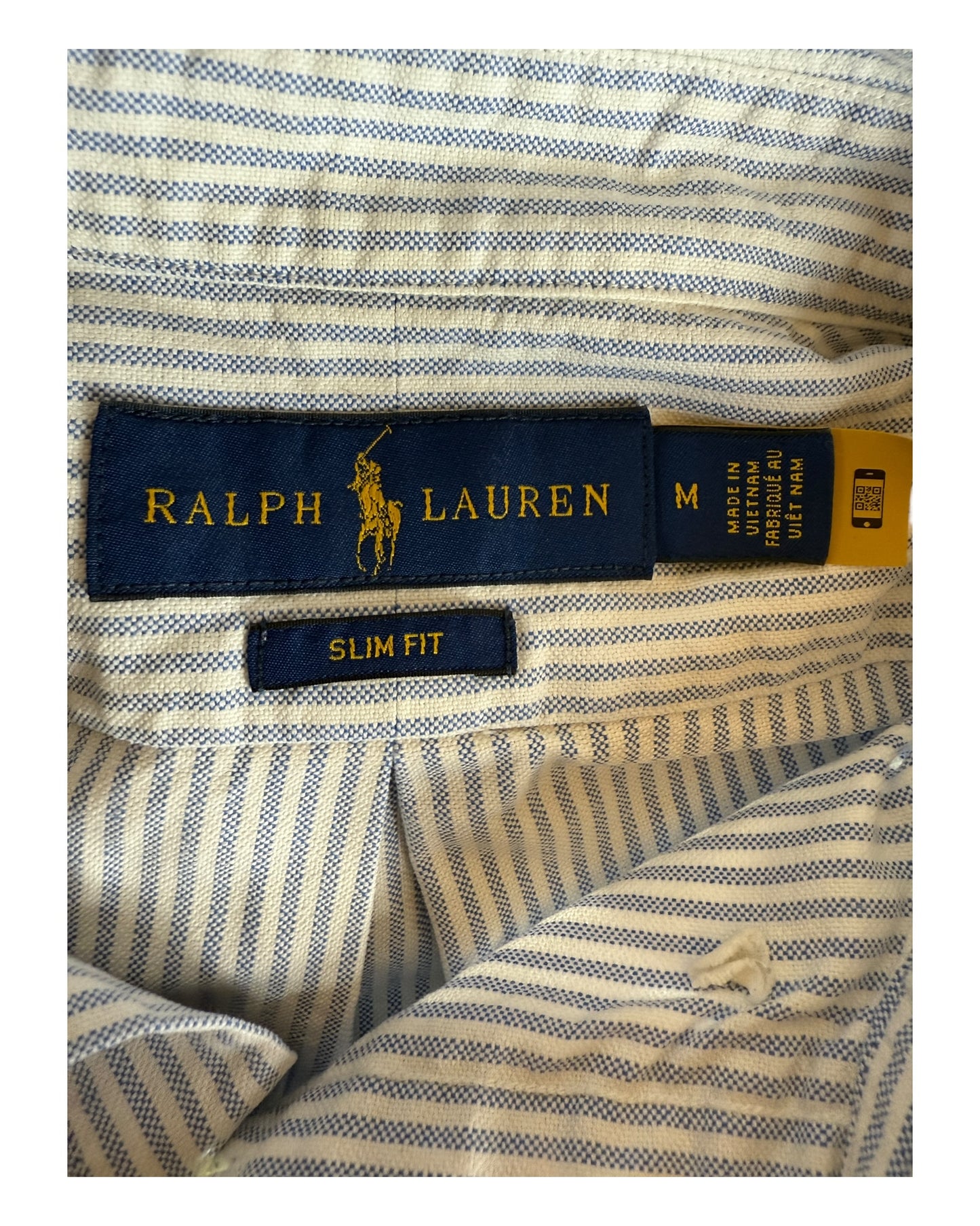 Polo Ralph Lauren Oxfordhemd blau weiß gestreift Größe M