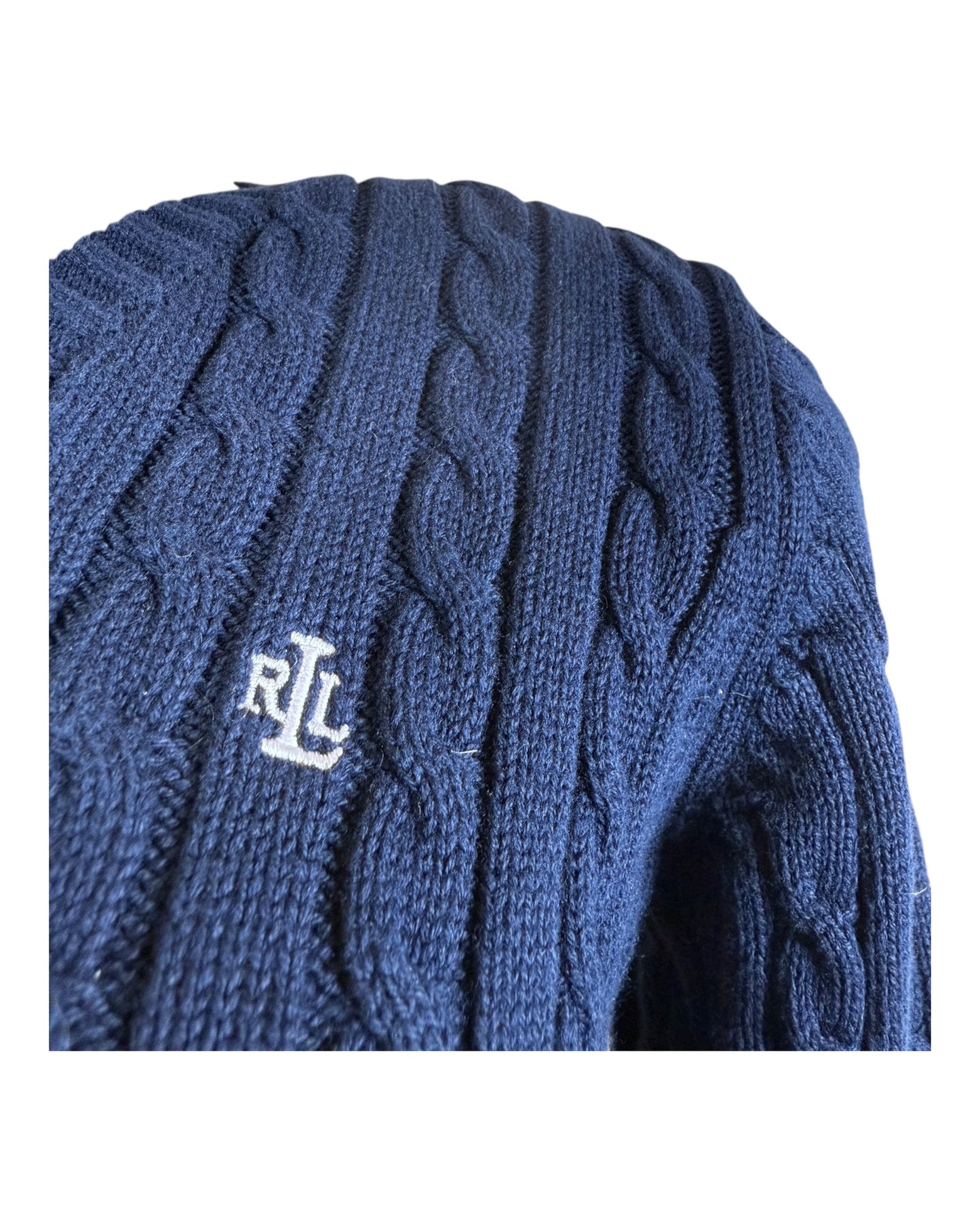 Polo Ralph Lauren Zopfmuster Pullover marineblau Größe S