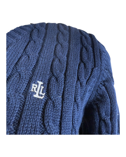 Polo Ralph Lauren Zopfmuster Pullover marineblau Größe S