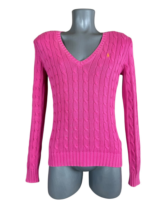 Polo Ralph Lauren Zopfmuster Pullover pink Größe M