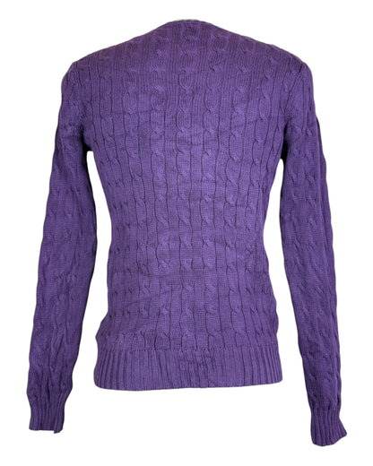 Polo Ralph Lauren Zopfmuster Pullover violett Größe L