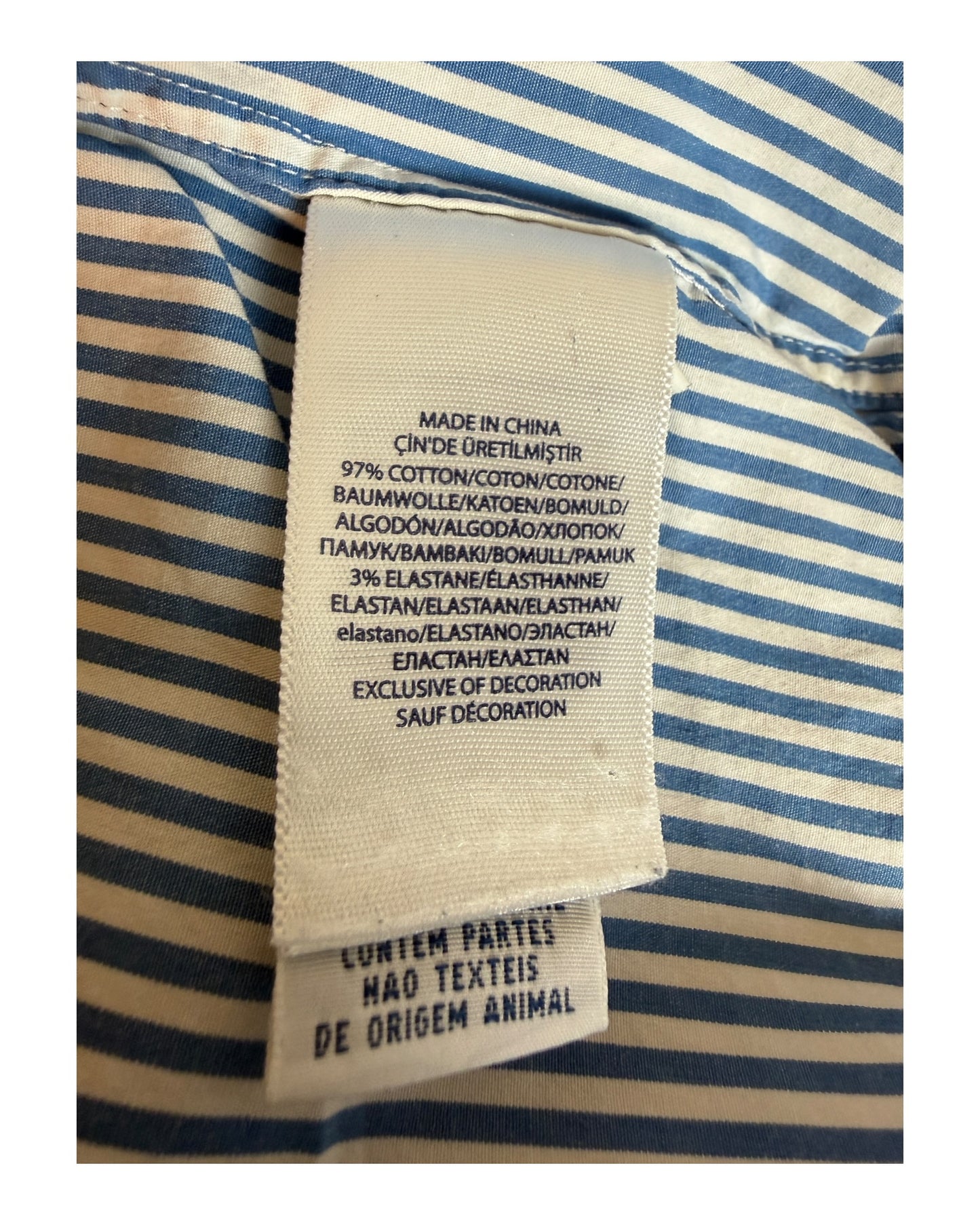 Polo Ralph Lauren Hemd blau weiß gestreift Größe L