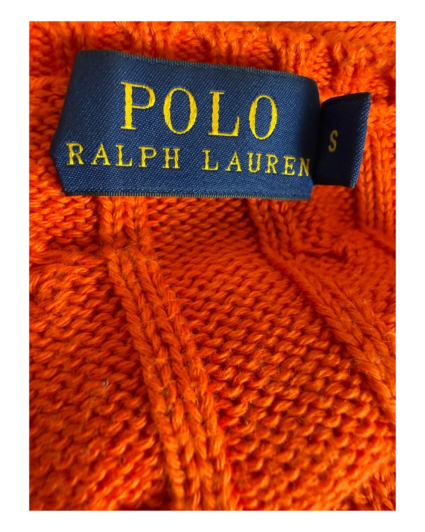 Polo Ralph Lauren Zopfmuster Pullover orange Größe S