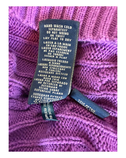 Polo Ralph Lauren Zopfmuster Pullover Lila Größe M
