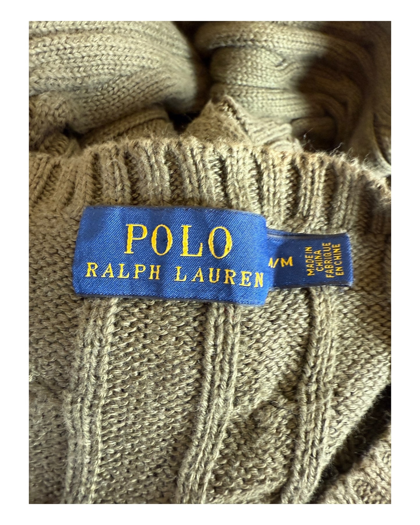 Polo Ralph Lauren Zopfmuster Pullover grün Größe M