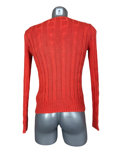 Polo Ralph Lauren Zopfmuster Pullover rot Größe S