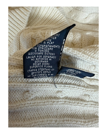 Polo Ralph Lauren Zopfmuster Pullover weiß Größe M