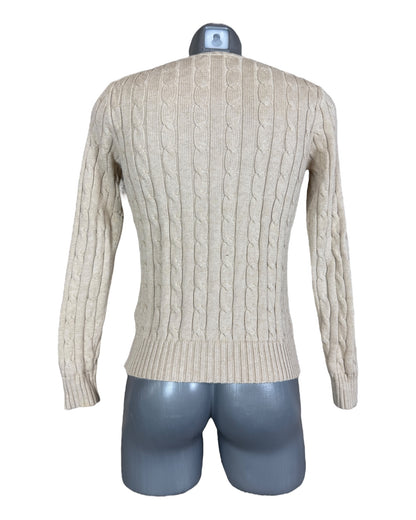 Polo Ralph Lauren Zopfmuster Pullover beige Größe S