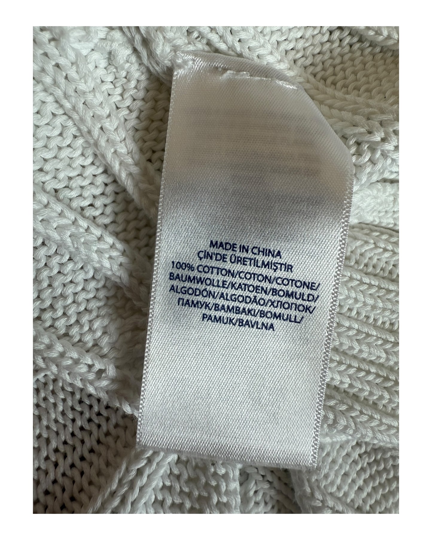 Polo Ralph Lauren Zopfmuster Cardigan weiss Größe M