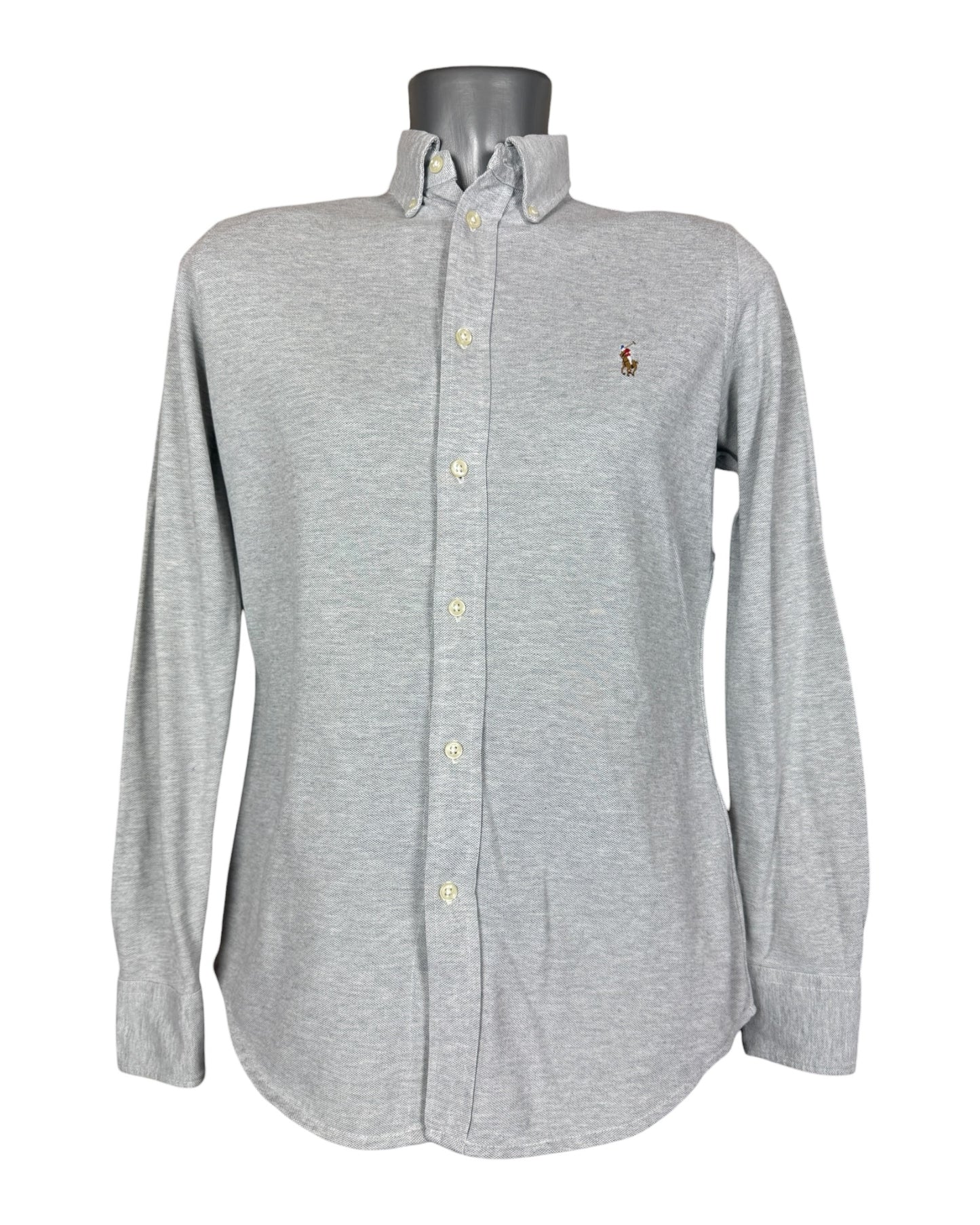 Polo Ralph Lauren Knit Oxford Bluse grau Größe M