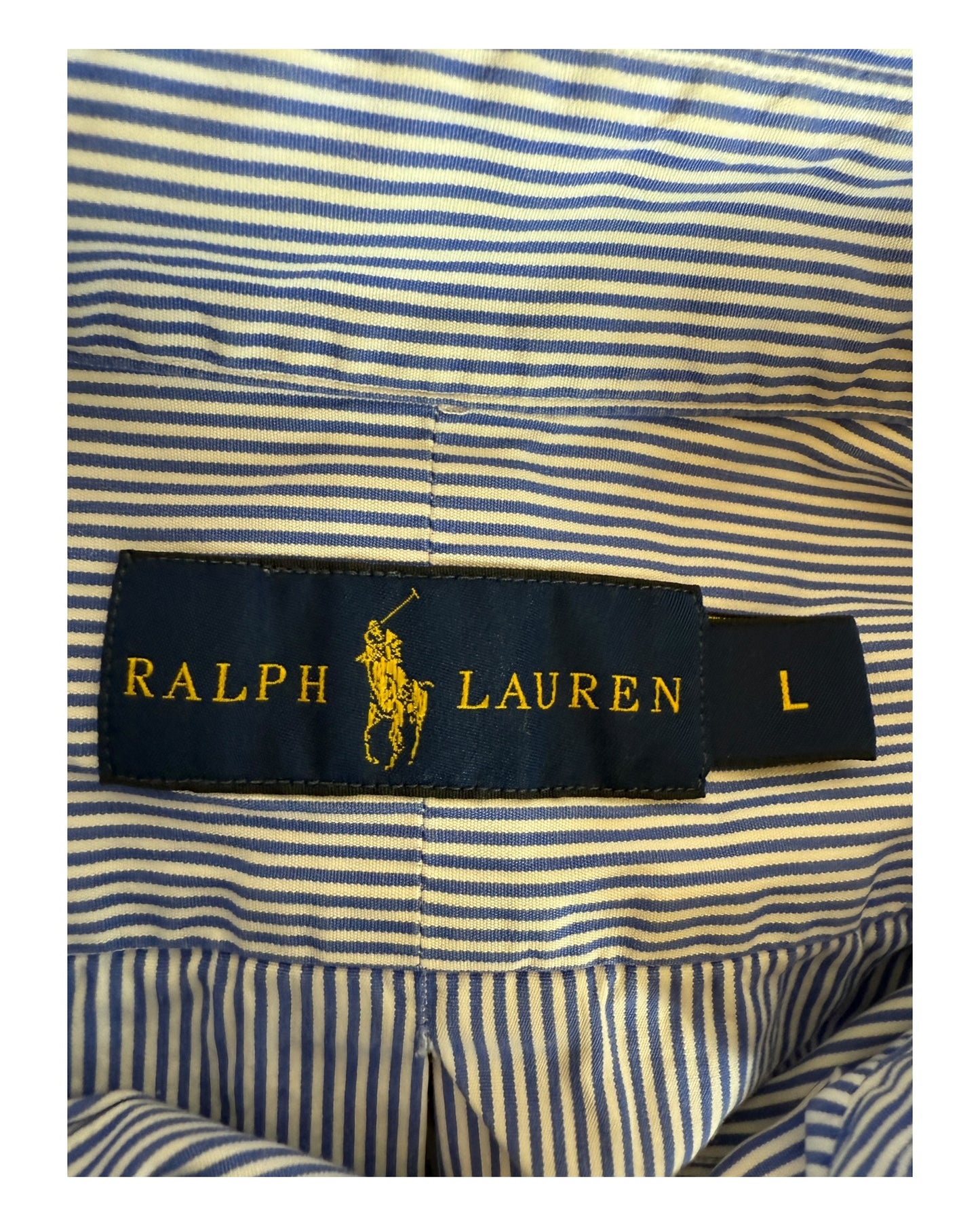 Polo Ralph Lauren Hemd blau weiß gestreift Größe L