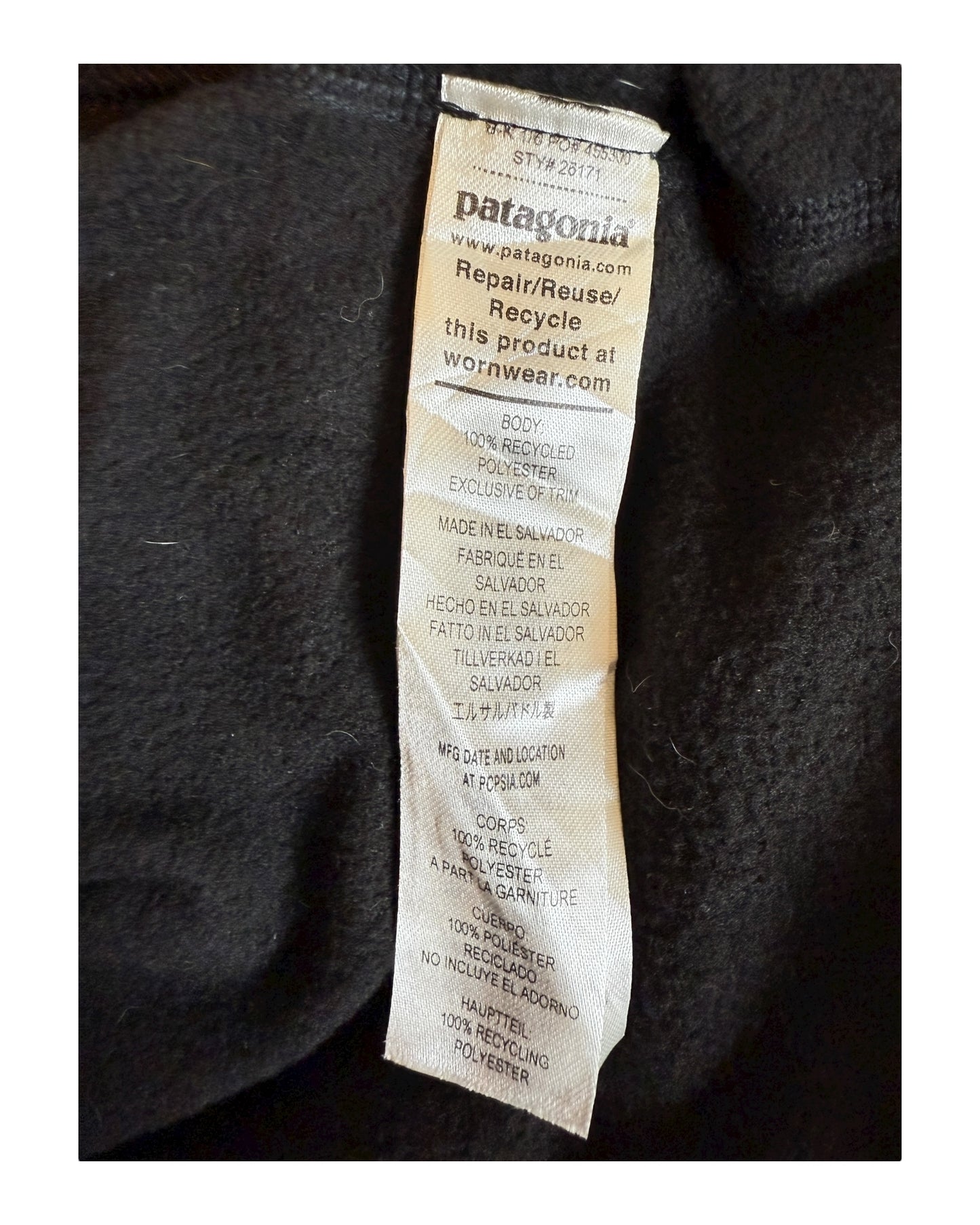 Patagonia Fleece Jacke schwarz Größe L