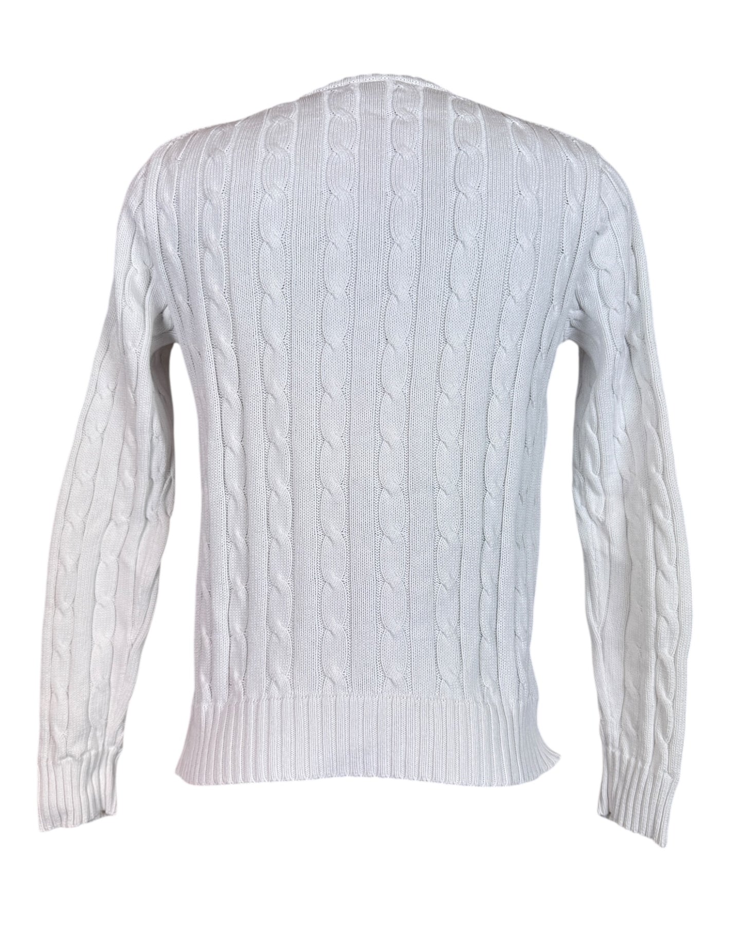 Polo Ralph Lauren Zopfmuster Pullover weiß Größe M