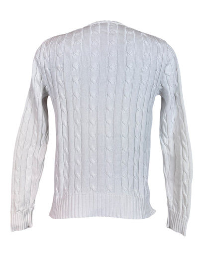 Polo Ralph Lauren Zopfmuster Pullover weiß Größe M