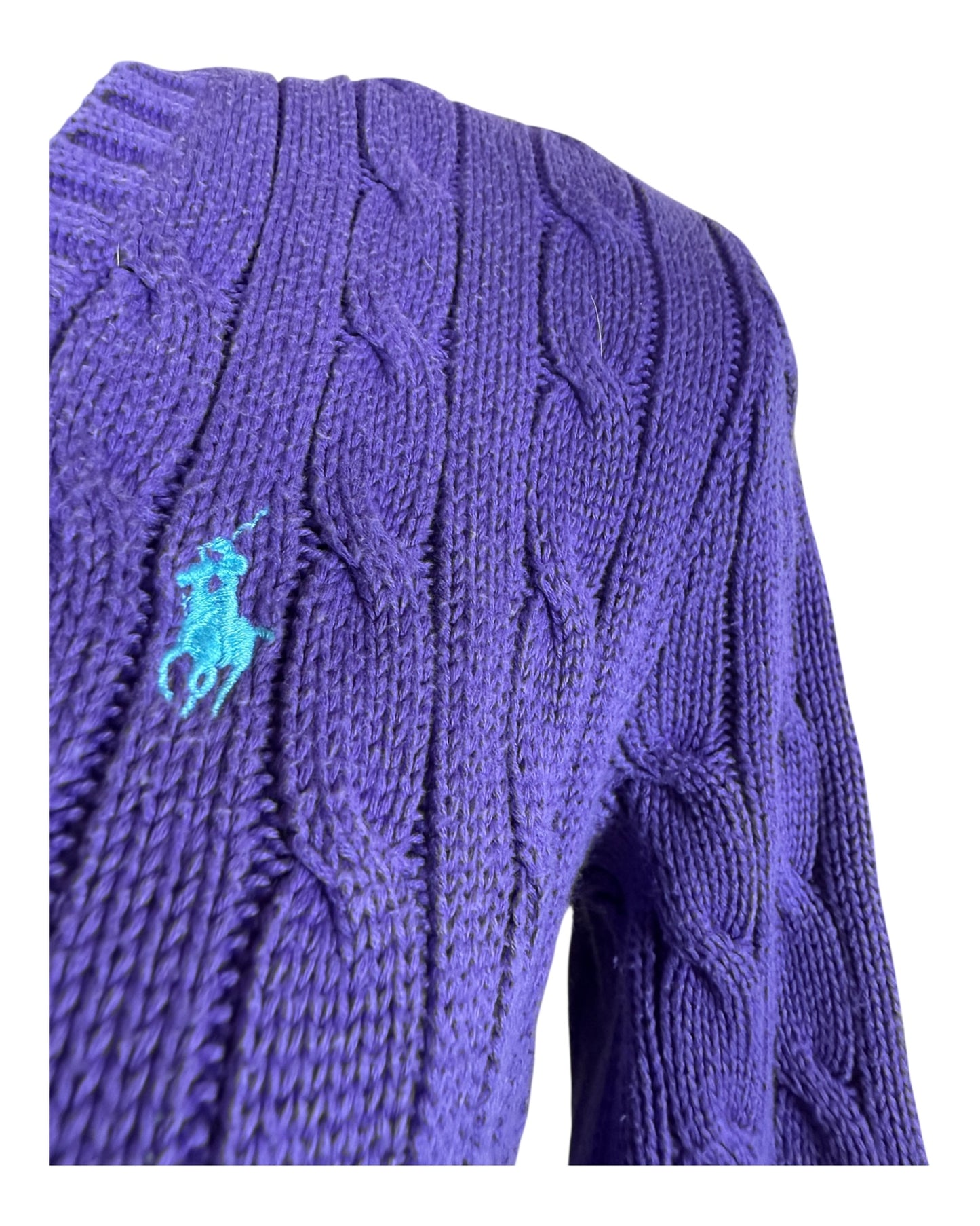 Polo Ralph Lauren Zopfmuster Pullover violett Größe M