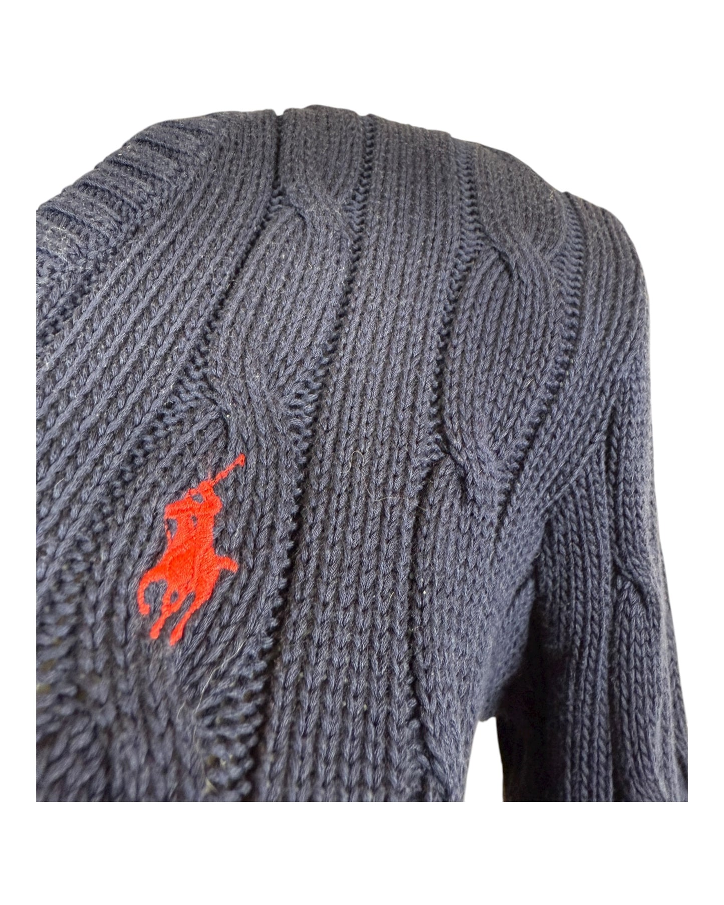 Polo Ralph Lauren Zopfmuster Pullover marineblau Größe S