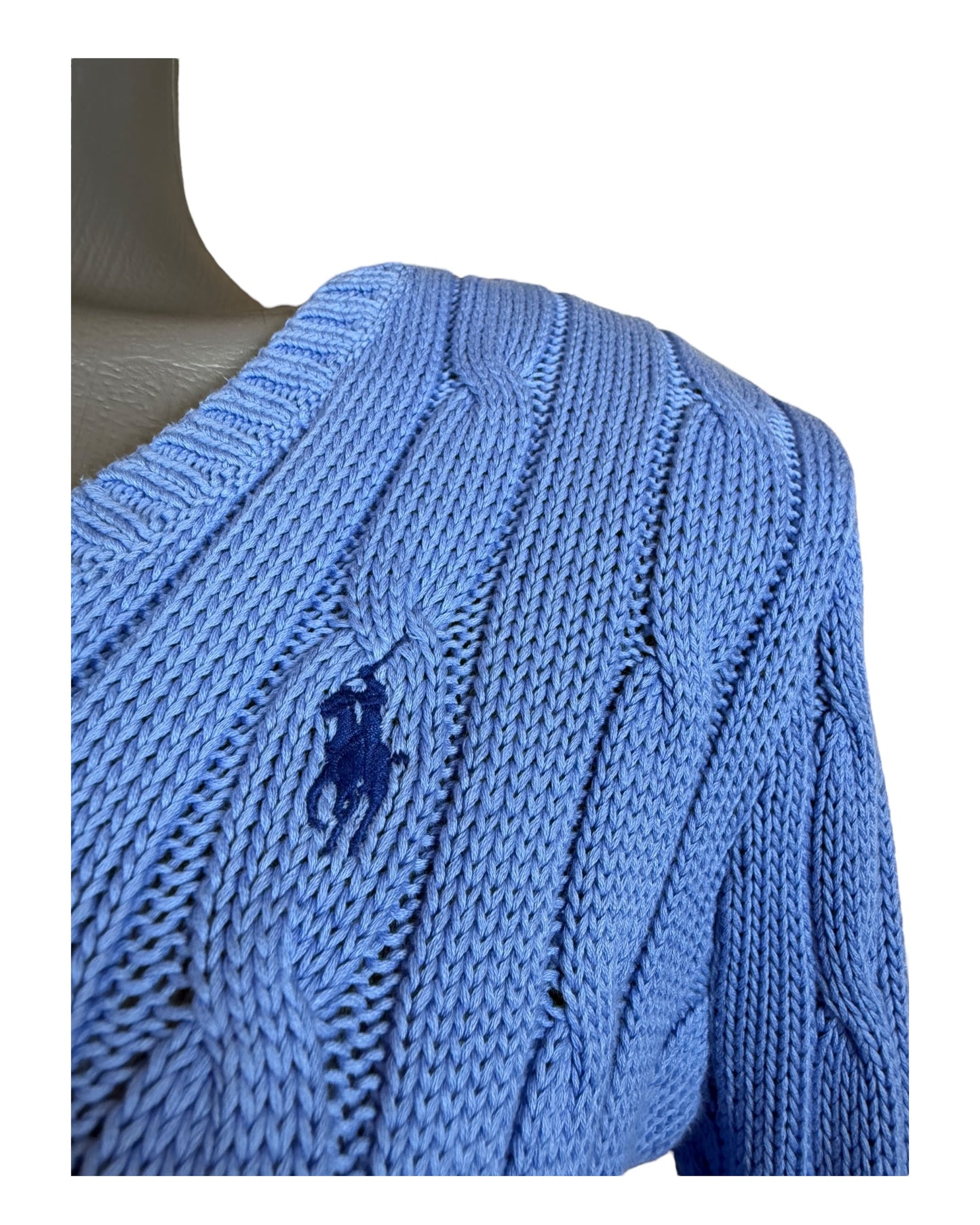 Polo Ralph Lauren Zopfmuster Pullover blau Größe S
