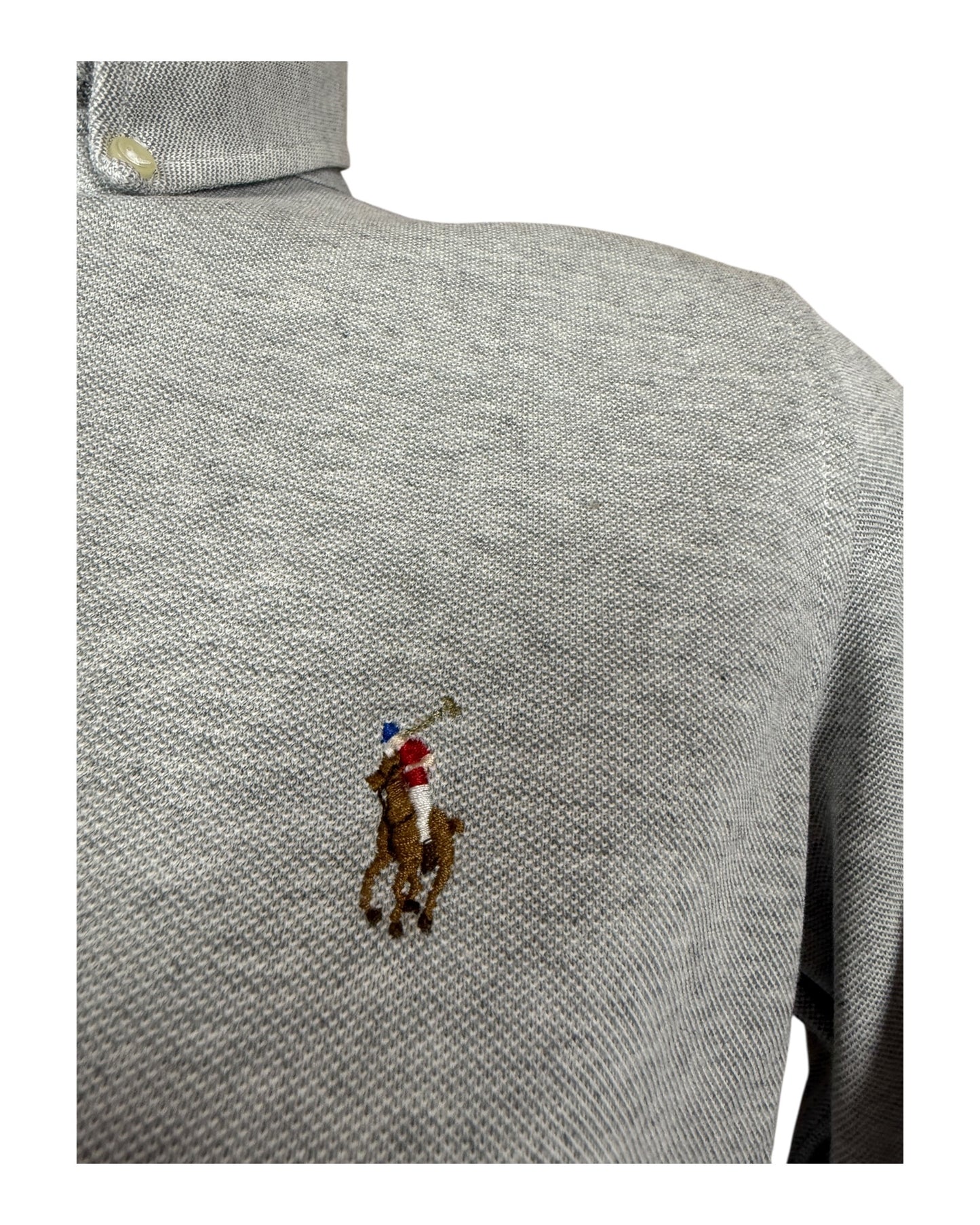 Polo Ralph Lauren Knit Oxford Bluse grau Größe M